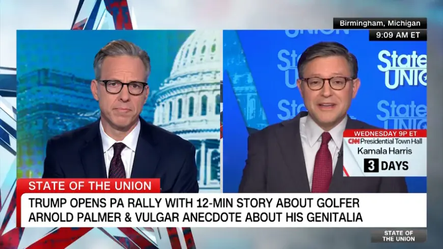 Mike Johnson spars with CNN’s Jake Tapper over Trump’s rehtoric about Arnold Palmer, ‘enemy from within’ warning