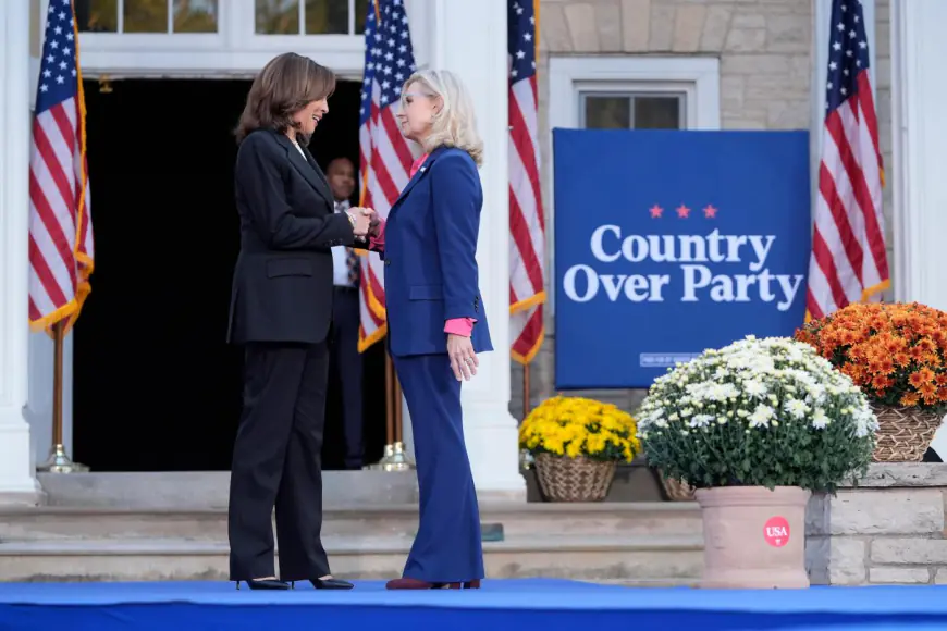 Liz Cheney helps Kamala Harris seek moderate votes as they paint Trump as a dangerous choice