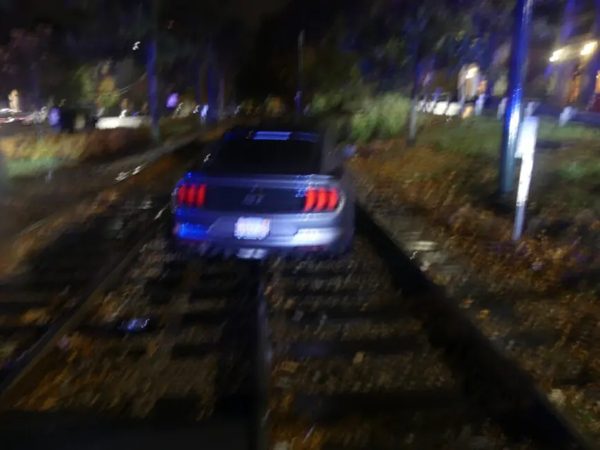 Driver says GPS led him to drive Mustang onto Green Line tracks