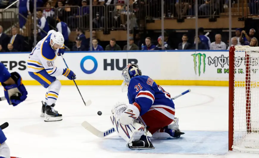 Rangers pull Igor Shesterkin during five-goal disaster against Sabres