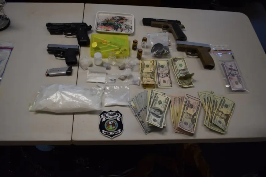 Two arrested in Glenmont on felony gun, drug charges