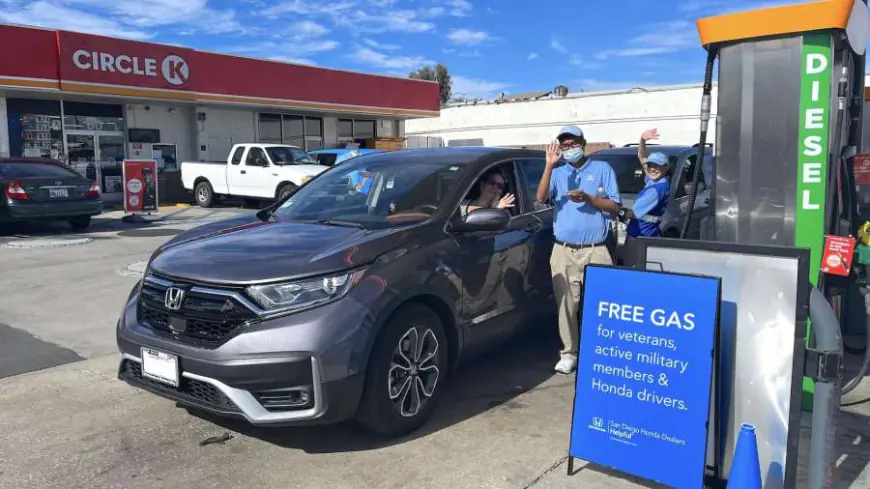 Free gas offered to veterans and military members at this location