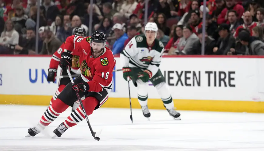 Blackhawks beat Wild: Jason Dickinson's two-way performance carries Hawks into overtime