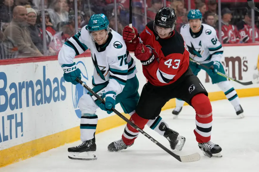 Sturm scores lone goal, Blackwood stops 44 shots Sharks edge Devils 1-0