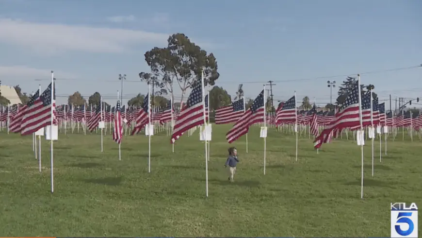 Thousands of flags fill Southern California fields for Veterans Day