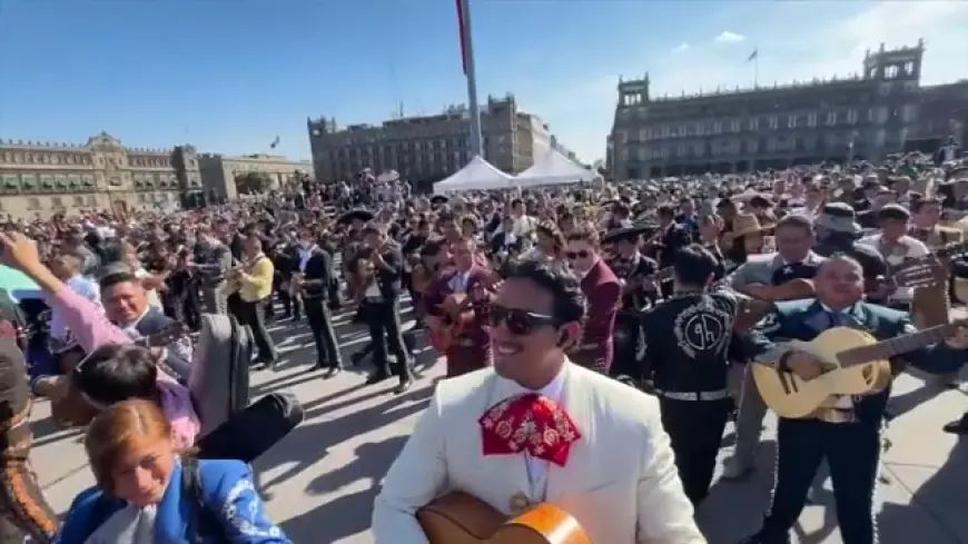 More than 1,000 mariachis belt out classics like ‘Cielito Lindo’ in a Mexico City plaza