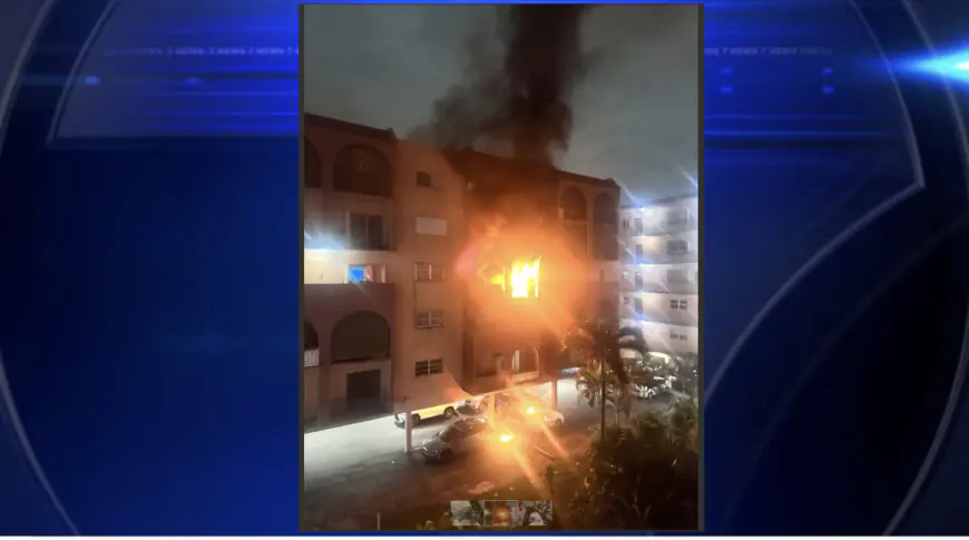 4 people, 1 dog rescued after apartment erupts in flames in Hialeah