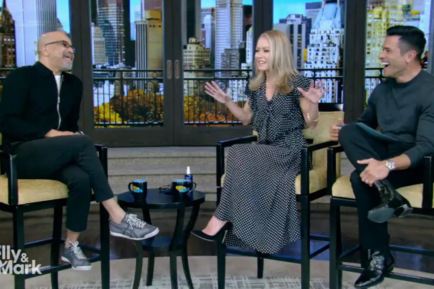 Kelly Ripa Forces Her Way Into Jeffrey Wright And Mark Consuelos’ Sports Chat On ‘Live’: “Guys, I Hate To Jump In Here”