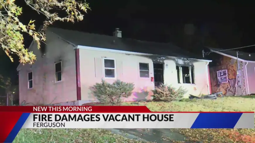 Vacant house in Ferguson heavily damaged by overnight fire