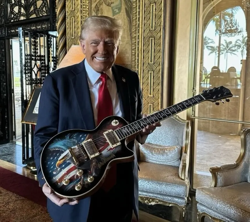 Trump unveils limited edition ‘American Eagle’ acoustic and electric guitars