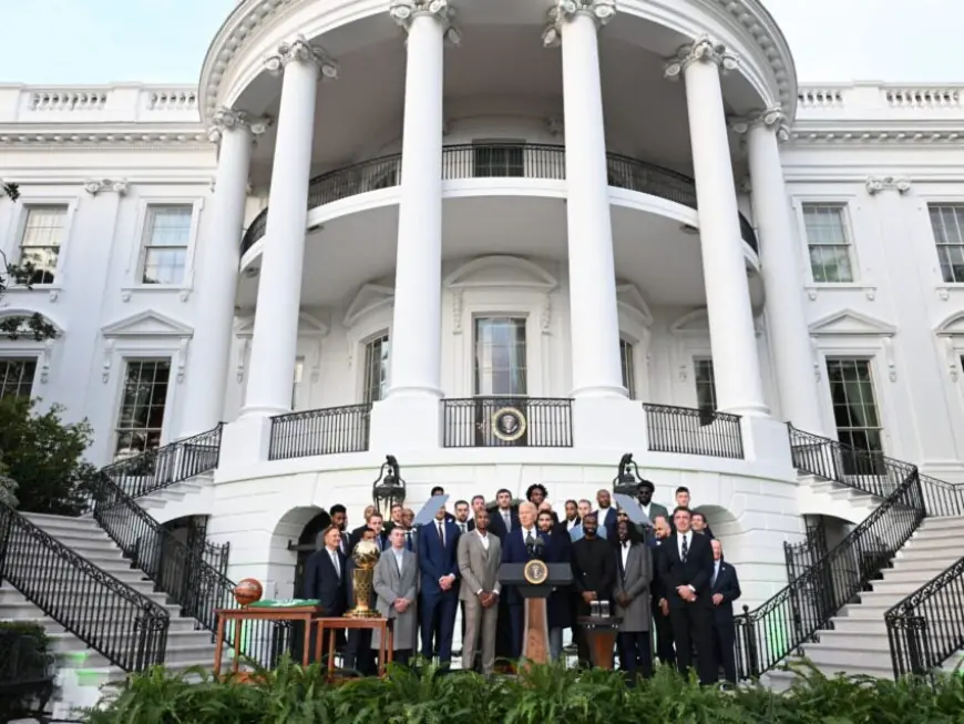 Boston Celtics visit President Biden at White House to celebrate 18th championship