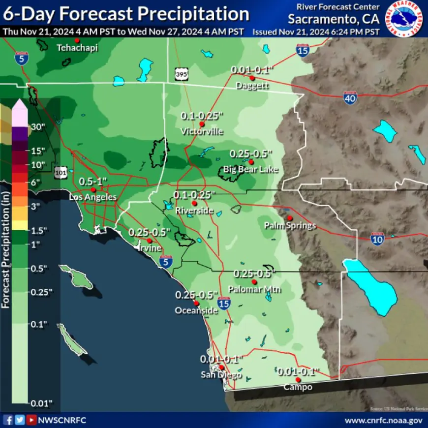 Cool, cloudy with light rain likely as atmospheric river remnants move south