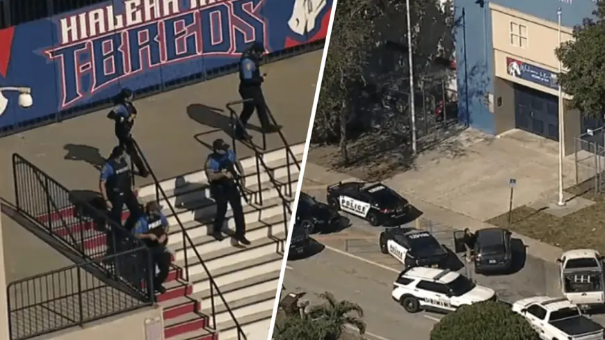 Large police presence at Hialeah Senior High School after apparent hoax gun call