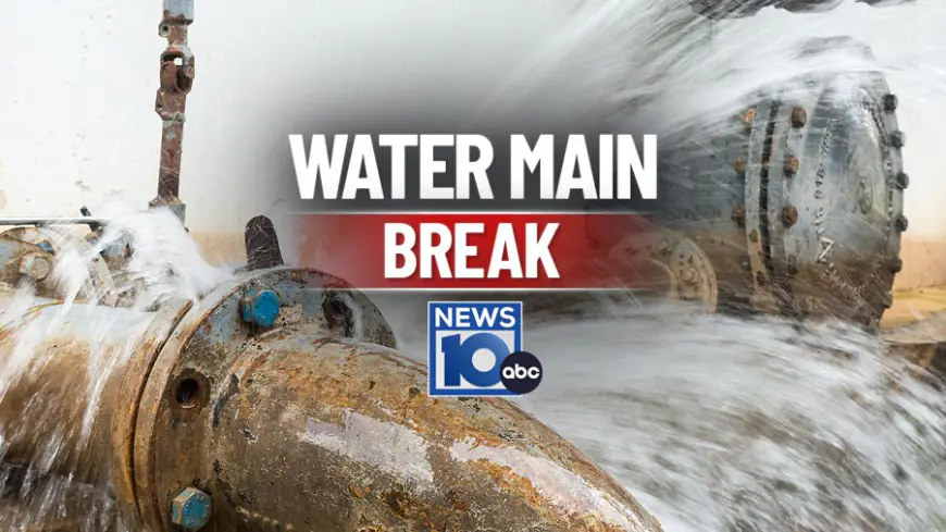 Water main break in Troy