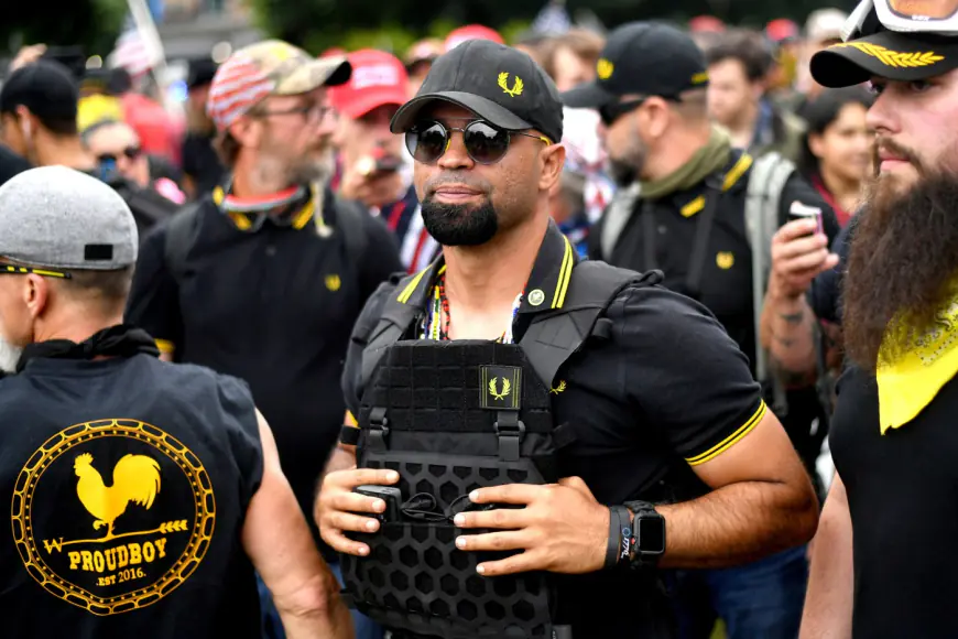 Jailed Proud Boys leader refuses to answer questions at trial