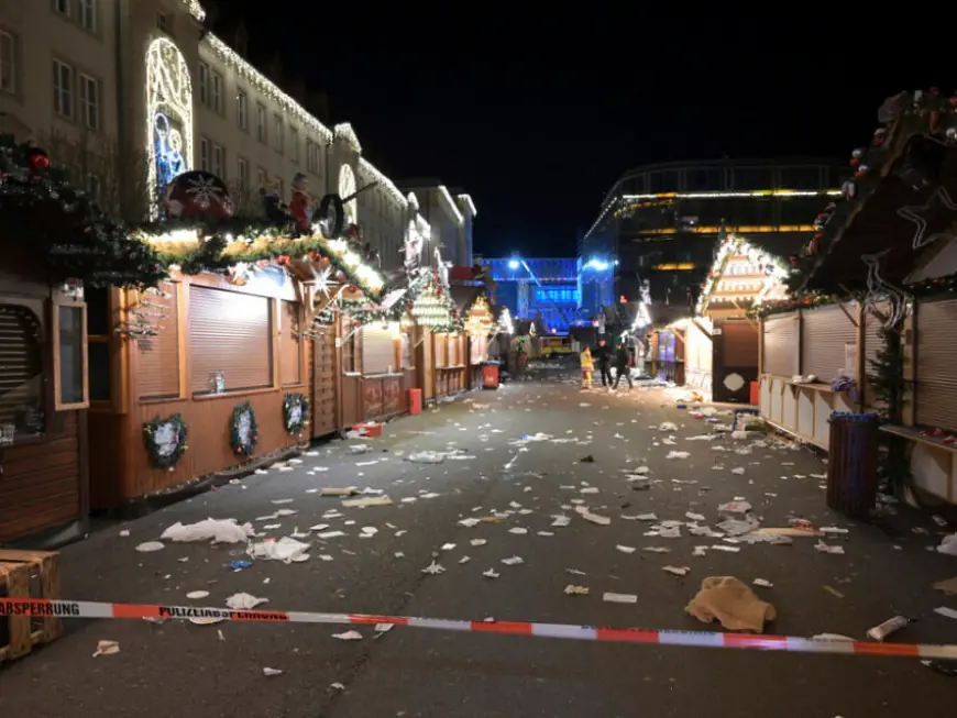 At least 2 dead and 60 hurt after a car drives into a German Christmas market in a suspected attack