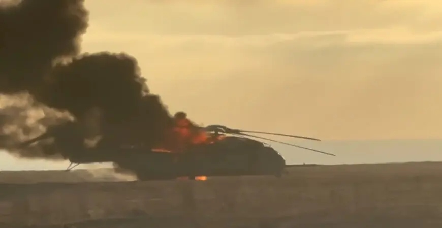 Helicopter catches fire, makes emergency landing