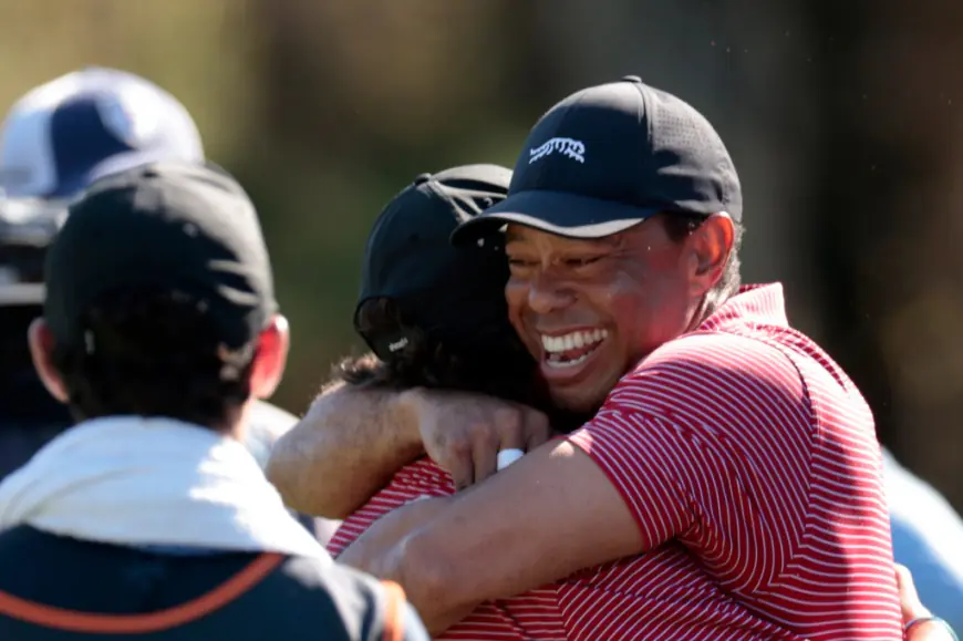 Charlie Woods nails his first hole-in-one, shares huge hug with dad Tiger in wild PNC Championship moment