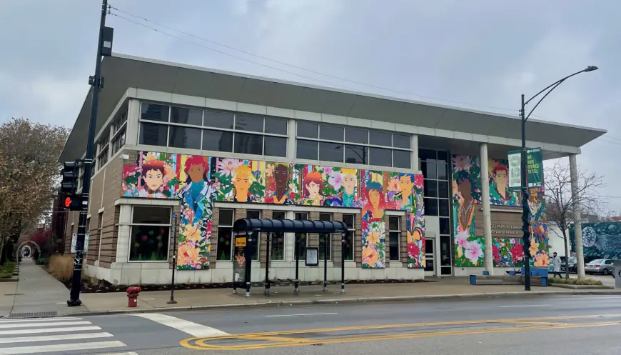 Chicago murals: Edgewater library sheds drab image with Tomokazu Matsuyama's colorful design