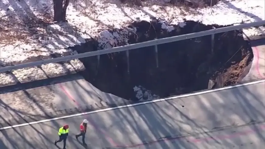 Sinkhole in New Jersey keeps I-80 closed after a section collapses into an abandoned mine