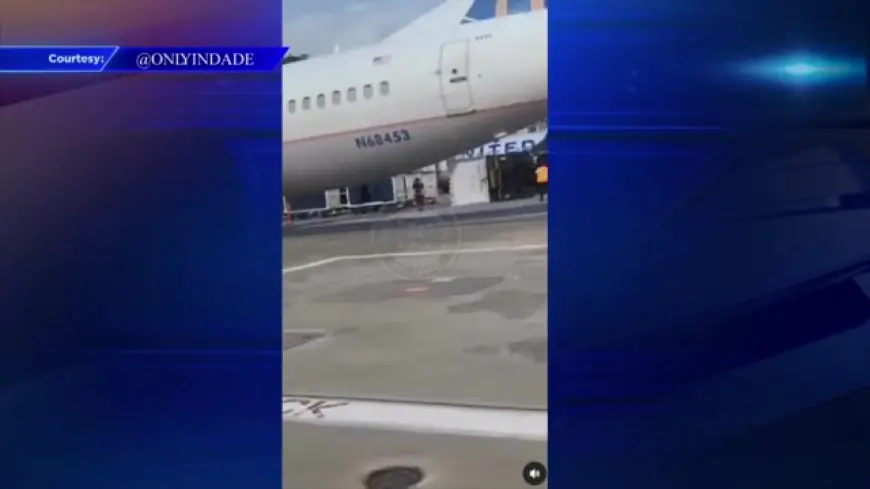 United Airlines plane collides with catering truck at MIA