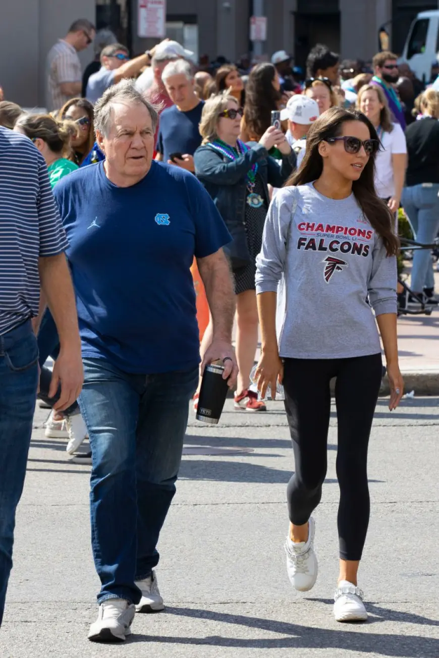 Bill Belichick’s girlfriend, Jordon Hudson, sparks engagement buzz while trolling Falcons with epic Super Bowl shirt