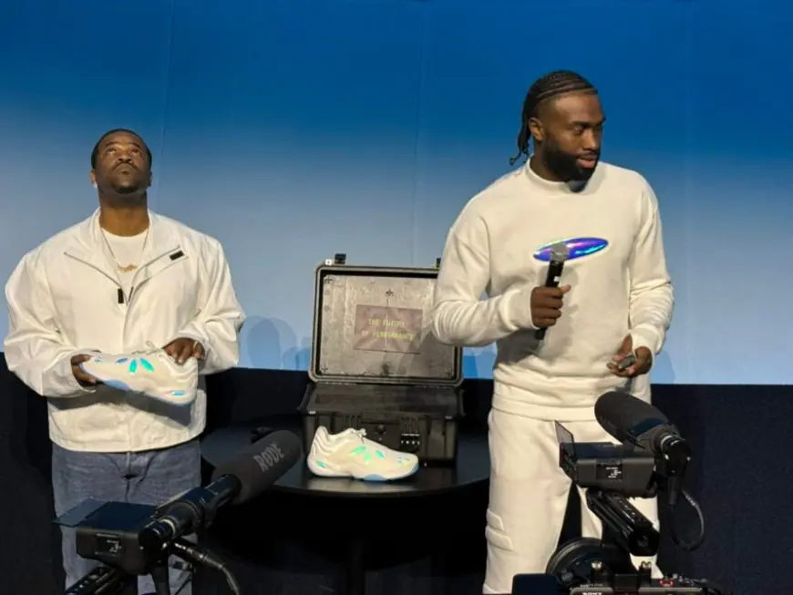 Jaylen Brown celebrates science, sneaker culture during 741 launch party at Museum of Science