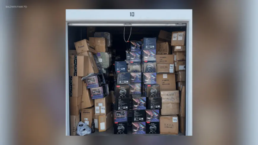 Police say hundreds of thousands of dollars worth of stolen goods were hidden in Baldwin Park storage units