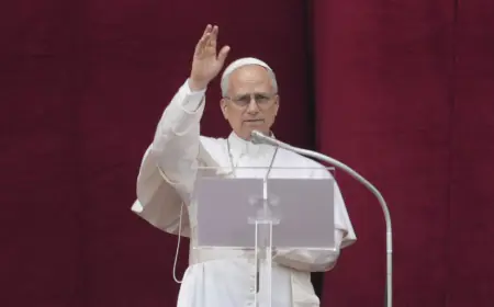 Pope Leo XIV calls for peace in Gaza and Ukraine, saying 'Never again war'