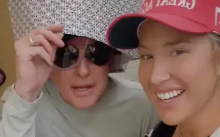 Todd Chrisley wears bag on his head to ‘outrun paparazzi’ as he breaks cover with daughter Savannah after prison release