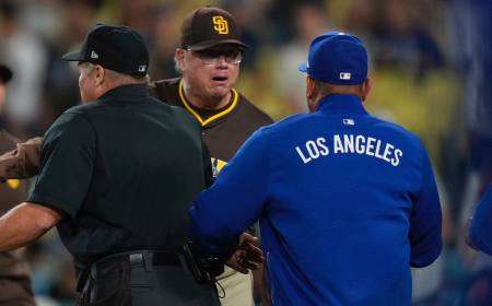 Benches clear, Shildt tossed, but Padres escape L.A. with 5-3 win