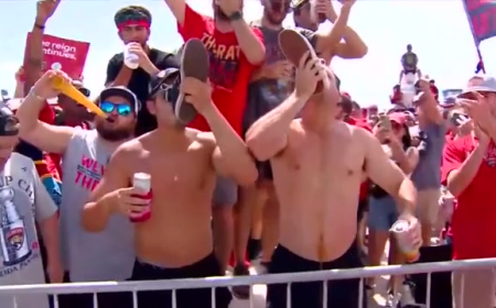 Ecstatic Panthers fans cheer on players at Parade of Champions, weigh in on team’s back-to-back wins