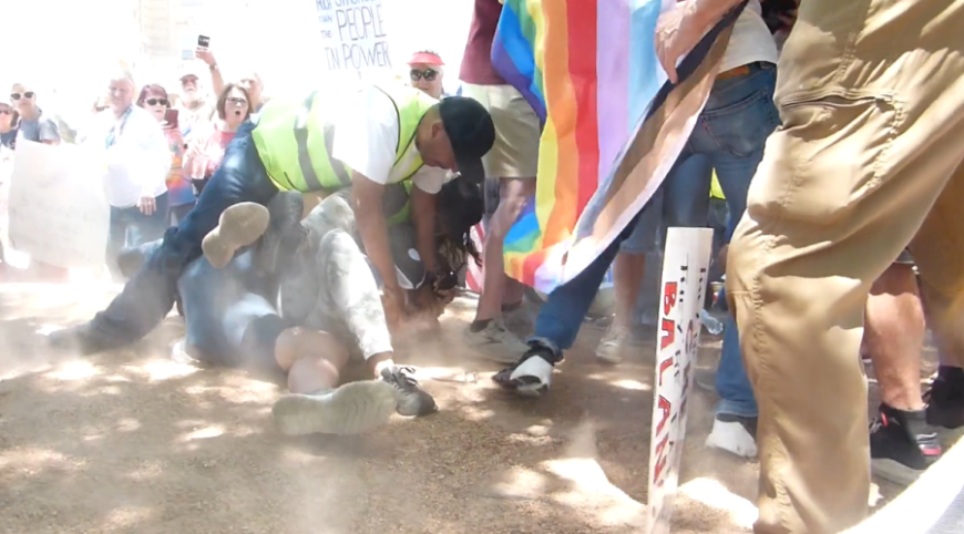 WATCH: Pueblo police arrest suspect allegedly reaching for gun at 'No Kings' rally